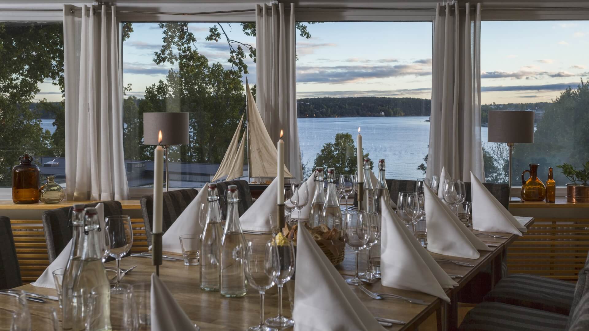 Utsikt i restaurangen Villa Lovik